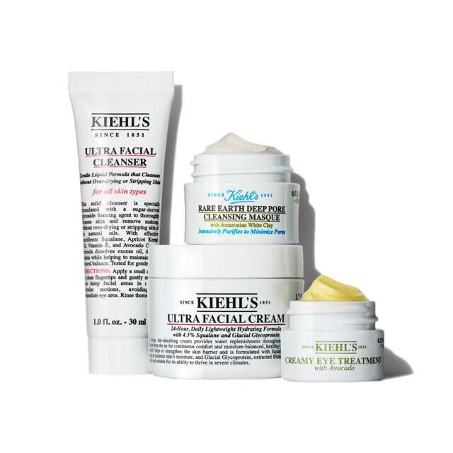 Kiehl's Top Shelf Treatments Gift Set, Ultra Facial Cleanser, Rare Earth Mask, Ultra Facial Cream and Avocado Eye Treatment ​